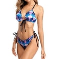 thumbnail image 4 of Charmo Women's Halter Bikini Triangle Swimsuit Tie Side Swimwear String Bikini, 4 of 7