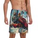 thumbnail image 2 of Fotbe Beautiful Red Train Hot Air Balloon Pantalones Cortos de Pijama para Hombre, Ropa de Dormir, Pantalones de Pijama Cortos para Hombre-Medium, 2 of 6