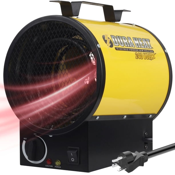 Dura Heat - Calentador eléctrico de aire forzado de 240 V, protección contra sobrecalentamiento, tamaño mediano, amarillo