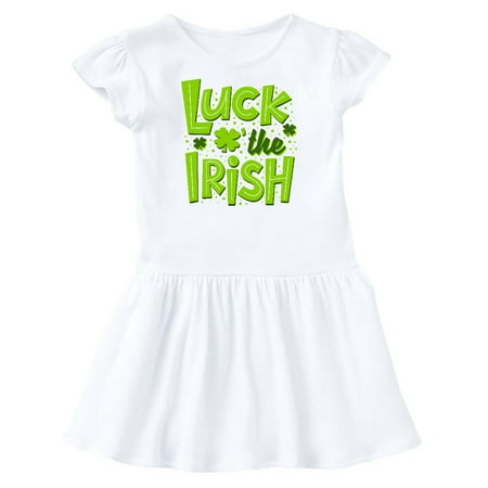 

Inktastic St. Patrick s Day Luck O the Irish Shamrock Replacing O Gift Toddler Girl Dress