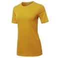 thumbnail image 2 of A2Y Women's Basic Solid Premium Cotton Short Sleeve Crew Neck T Shirt Tee Tops Ash Mustard M, 2 of 6