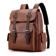 thumbnail image 1 of Large Capacity Leather Laptop Backpack For Men, Work Business Travel Office Backpack College Bookbag, Casual Computer Backpack Fits Notebook 15.6 Inch, 1 of 4