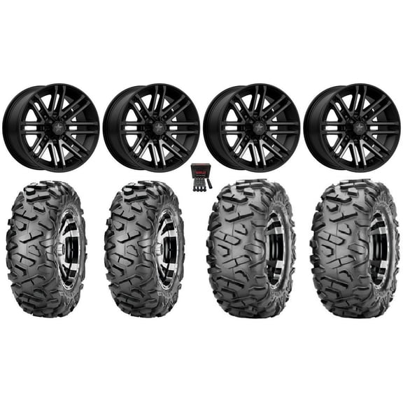 MSA Black Rogue 14" ATV Wheels 29" BigHorn Tires Can-Am Commander Maverick Renegade Outlander Defender
