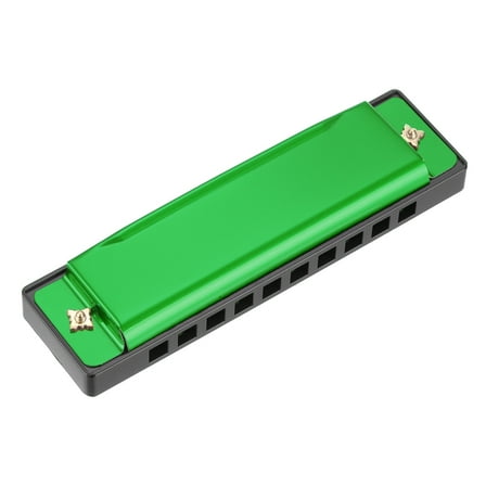 Uxcell Harmonica 10 Holes 10 Tone C Key Harmonica Mouth Musical Instruments Toy for Adults Beginner Educational (Green)