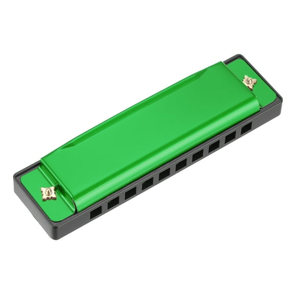 Uxcell Harmonica 10 Holes 10 Tone C Key Harmonica Mouth Musical Instruments Toy for Adults Beginner Educational (Green)