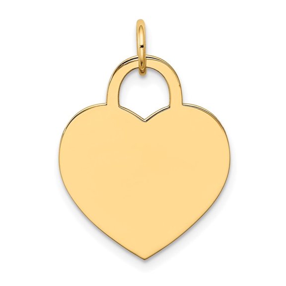 Auriga Fine Jewelry 14K Yellow Gold Large Heart Charm Pendant (L- 25mm, W-18mm) for Women