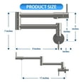 thumbnail image 2 of GOWIN Pot Filler Faucet Brushed Nickel Commercial Wall Mount Kitchen Faucet Folding Faucet Stretchable Double Joint Swing Arm Kitchen Rotatable Wall Faucet, 2 of 9
