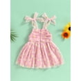 thumbnail image 4 of Bagilaanoe Toddler Baby Girl Summer Dress Floral Print Sleeveless A-line Princess Dresses 6M 12M 18M 24M 3T 4T Kid Patchwork Tulle Skirt, 4 of 8