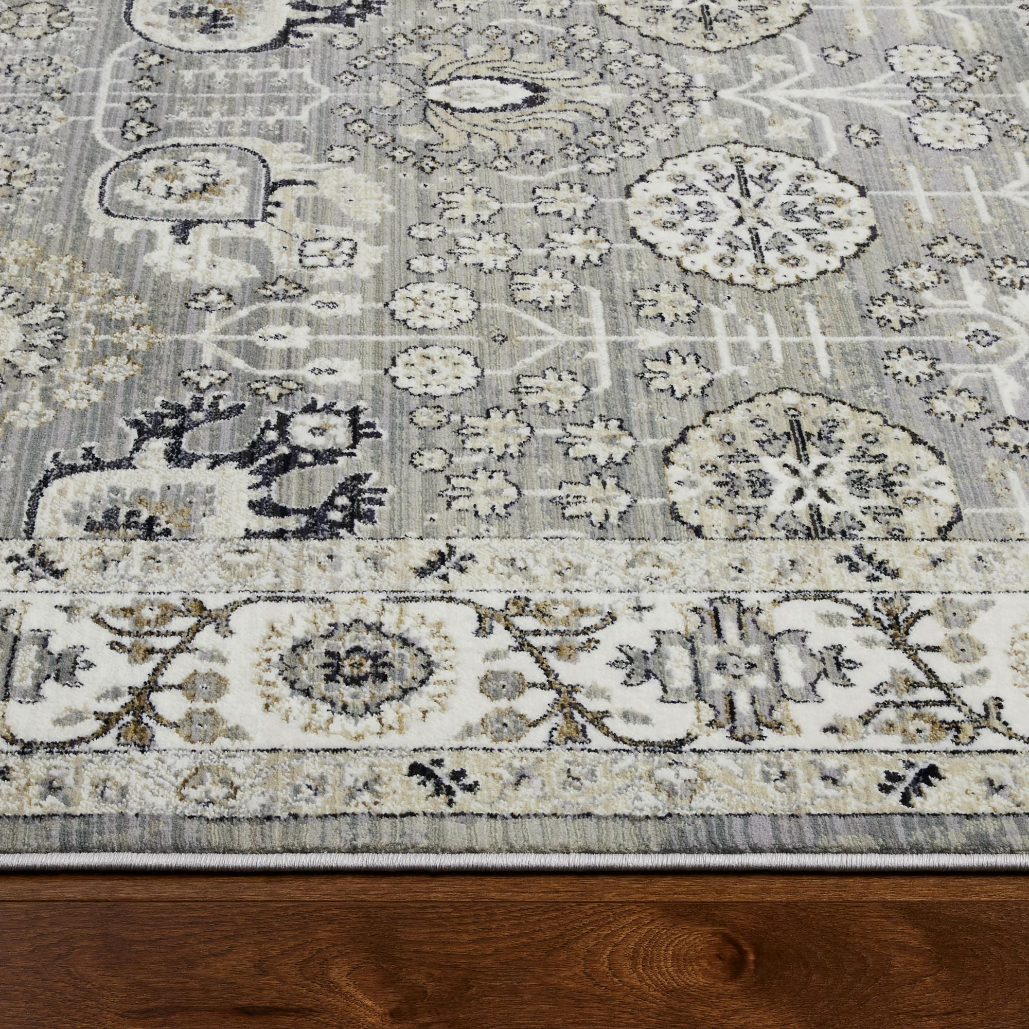 Everloom Carina Everette Vintage Medallion Runner Area Rug, Grey/Ivory, 1'10"x7'10"