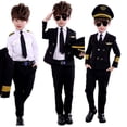 thumbnail image 4 of 2022 Día Del Niño Piloto Uniforme Cosplay Disfraz De Halloween Para Niños Niña Capitán Avión Ropa De Lujo \, 4 of 4