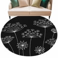 thumbnail image 6 of Black Dandelion Round Rug 5ft Washable Circle Kitchen Rugs Non Slip Spring Modern Minimalist Country Flower Large Area Rug Indoor Floor Carpet for Bedroom Living Room Home Office Dining Room Nursery, 6 of 8