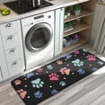thumbnail image 3 of Black Dog Paw Footprint Kitchen Rug Mat,Kitchen Runner Rugs Non Skid Washable,Decorative Kitchen Floor Mats for Kitchen,Sink,Laundry,17"x47.2", 3 of 7