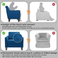 thumbnail image 5 of LAZZO Mid-Century Modern Accent Chair, Comfy Tufted Armchair for Living Room and Office, Blue, 5 of 8