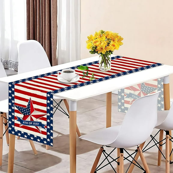 4th of July Table Runner Patriotic Table Runner America Flag Table Runners Independence Day Decor for Holiday Dining 13x72in