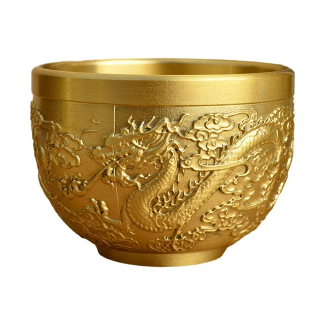 Cuenco de latón Feng Shui para beber, adornos de colección de buena , regalos, taza de té Folk Cornucopia para escritorio, dormitorio, estudio y