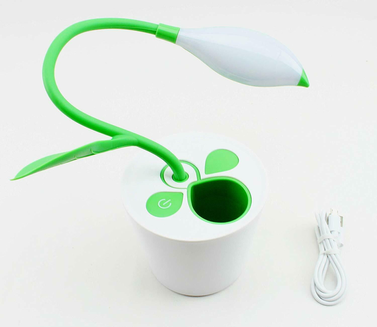 Novelty Pea Sprout Table Desk Lamp LED Touch Control w/ Pen Holder USB Chargable KT00207