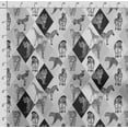 thumbnail image 4 of Soimoi Animals Printed, Japan Crepe SatinFabric, by The Yard 54 Inch Wide, Decorative Sewing Fabric for Dresses Kimonos Gowns, Gray, 4 of 5
