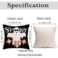 thumbnail image 6 of Halloween Spooky Pillow Cases Cotton Linen Black White Spider Web Lovely Ghost Orange Boo Throw Pillow Covers 18x18 Inch Halloween Quotes Words Home Pillows Cushion Cover, SY-125, 6 of 6