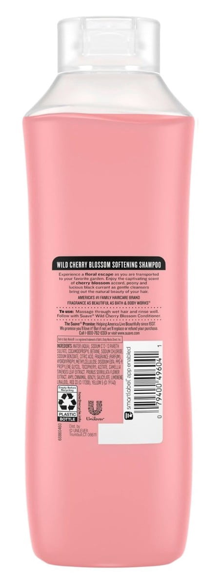 Suave Essentials Shampoo Wild Cherry Blossom 22.5 Ounce (665ml) (Pack of 3)