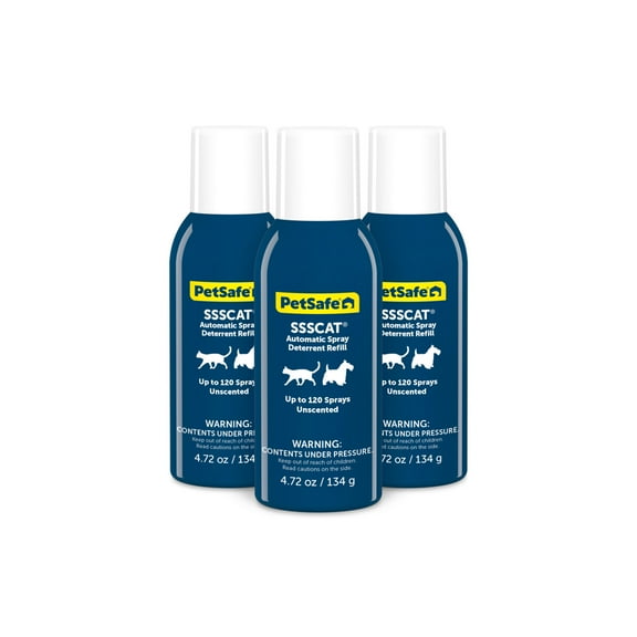 PetSafe SSSCAT Refill Can for Motion Activated Automatic Spray Pet Deterrent for Cats and Dogs, Pack of 3