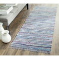 thumbnail image 2 of SAFAVIEH Rag Robynne Striped Cotton Runner Rug, Purple/Multi, 2'3" x 7', 2 of 10