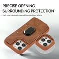 thumbnail image 5 of Dteck for Apple iPhone 14 Pro Max Wallet Case, Shockproof Heavy Duty Flip PU Leather Ring Kickstand Card Holder Anti-Scratch Soft Protective Cover, brown, 5 of 8