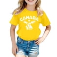 thumbnail image 4 of MEZZALL T-Shirt à Manches Courtes pour Filles, Col Rond, Été, Coupe Décontractée, Basique, Jaune, 3-4 Ans, 4 of 4
