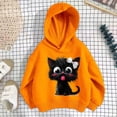 thumbnail image 3 of Kiijoy Girls Oversized Hoodie Cute Cat Graphic Pullover Sweatshirt, Orange, Sizes 3-4T, 3 of 3
