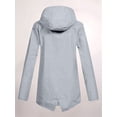 thumbnail image 5 of Women Waterproof Long Sleeves Zipper Hooded Long Light Raincoats Travel Hooded Trench Coats Gray XXL, 5 of 6