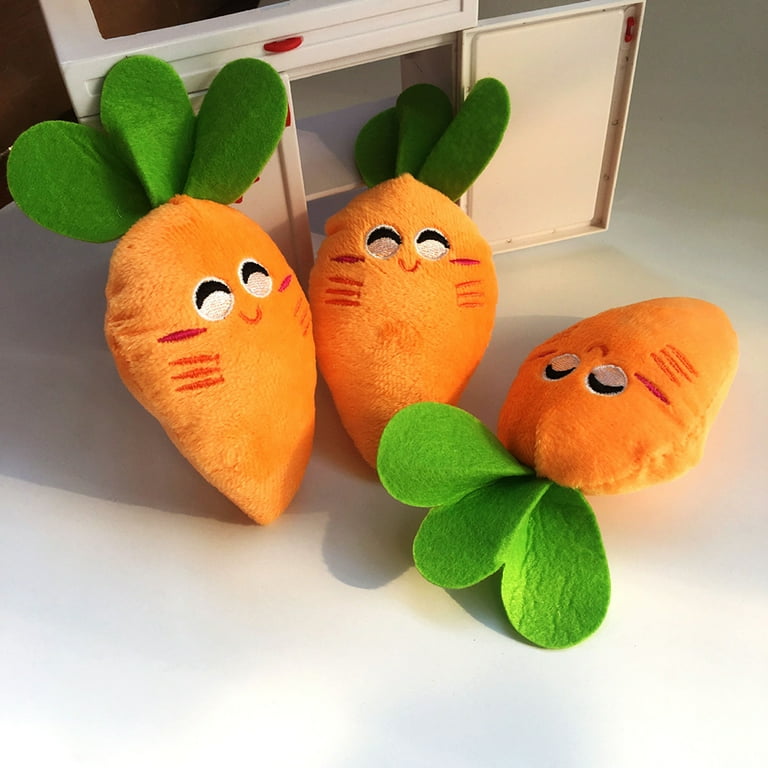 Vegetable Carrot Shape Dog Cat Plush Chewing Bite Squeaker Pet Interaction  Toy - Realistic Reborn Dolls for Sale