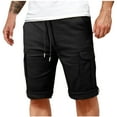 thumbnail image 2 of zfhfof Mens Casual Cargo Shorts - Cotton Drawstring Stretch Summer Work Shorts Twill Chino Bermuda Short with Multi Pockets, 2 of 6