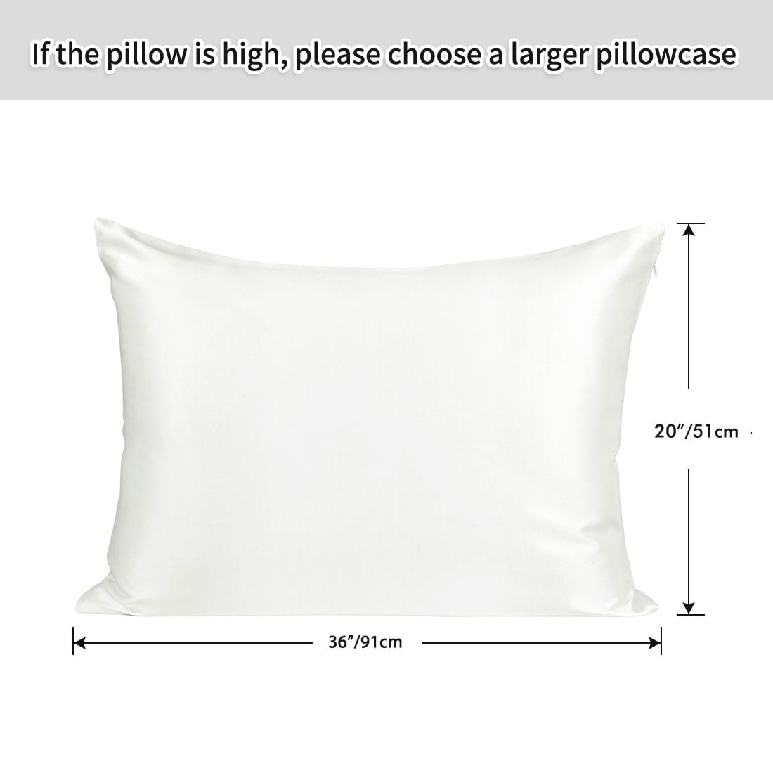 2-Pack 22 Momme Mulberry Silk Washable Pillowcases, King, White
