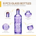 thumbnail image 3 of Botellas de vidrio BULK PARADISE, color morado surtido con corcho, 400 ml, paquete de 6, 3 of 6
