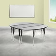 thumbnail image 2 of Flash Furniture Emmy 2 Piece 86" Oval Wave Flexible Grey Thermal Laminate Activity Table Set - Standard Height Adjustable Legs, 2 of 14