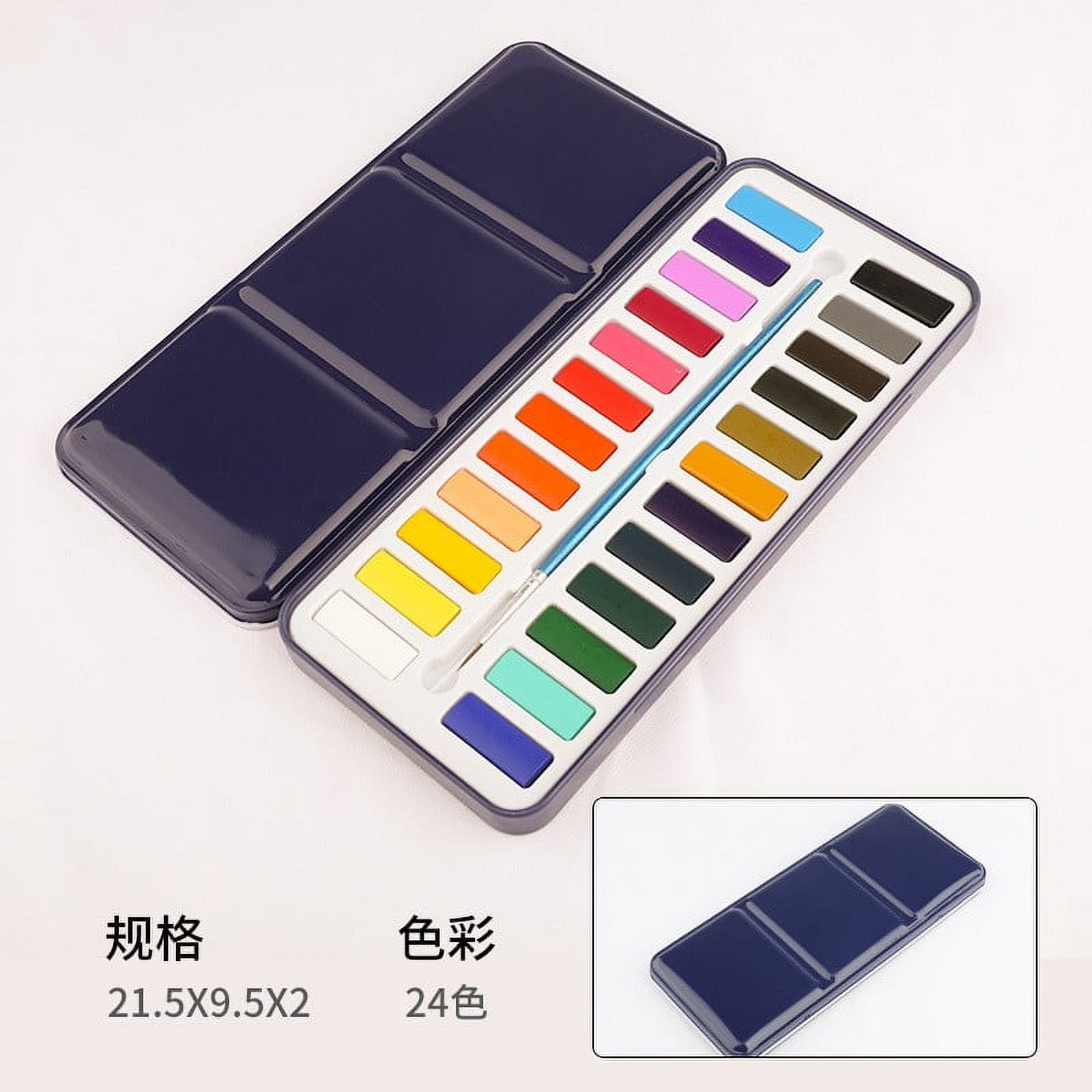 AUHomi Watercolor Paint Set with Brush, 12 Vibrant Colors, Highly Pigmented, For Beginners and Professionals, Portable Travel Watercolor Set