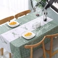thumbnail image 4 of Happon 1 Pc Dark Green Plaid Plastic Tablecloth, 54” x 71” Oblong/Rectangle Table Cloth with Elk Pattern Dinner Table Christmas Decoration, 4 of 5