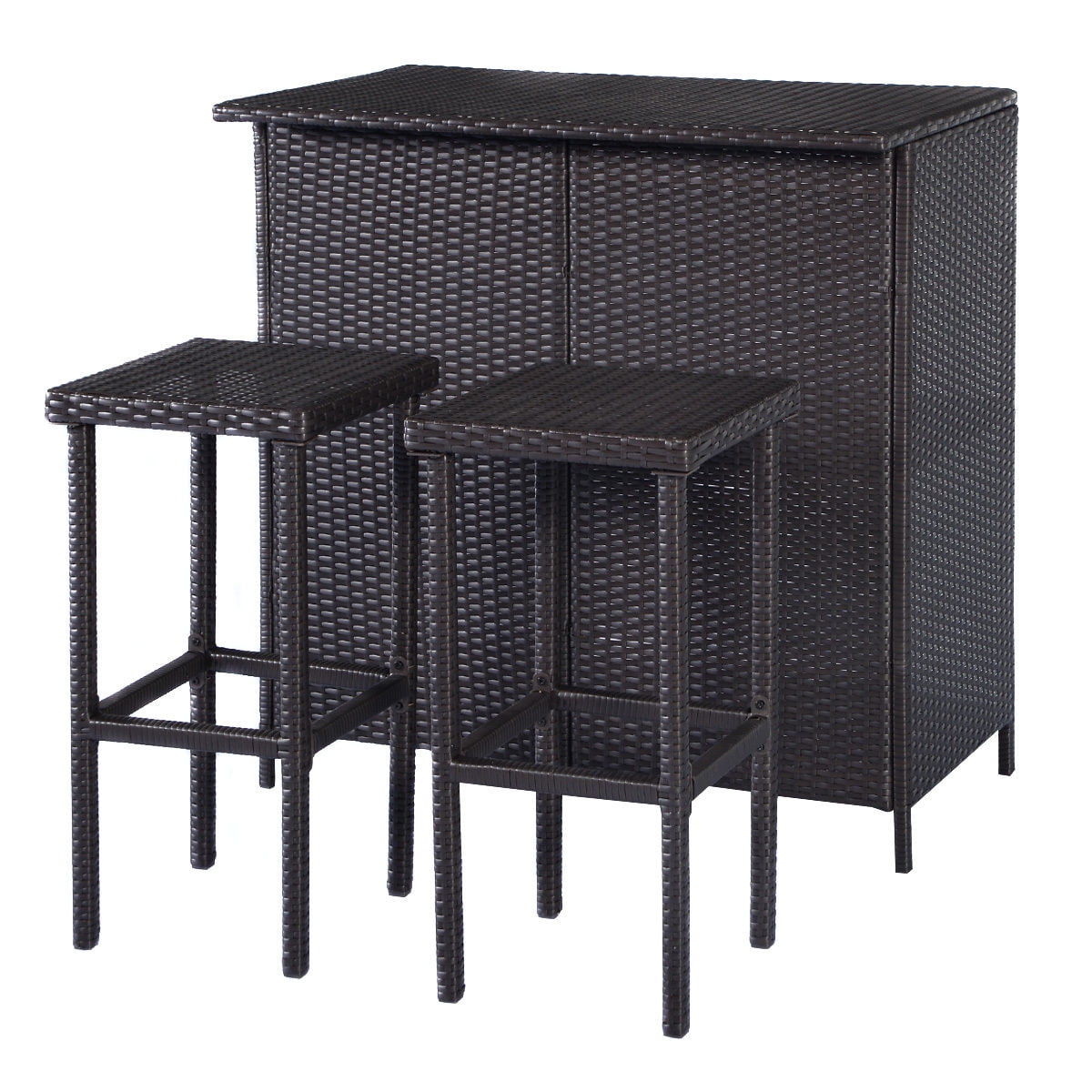 bar height patio dining set with 4 chairs