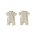 thumbnail image 2 of Cenuakty Baby Boy Plaid Romper Collared Short Sleeve Shorts Jumpsuit Casual Summer Clothes, 2 of 9