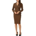 thumbnail image 1 of CONJUNTO DE TRAJE PARA MUJER INSPIRE CHIC 2 PIEZAS Blazer con Ribete de Tweed y Falda L Marrón, 1 of 6