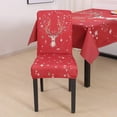 thumbnail image 4 of Dining Chair Cover Set Stretch Spandex Short Dining Chair Slipcovers Removable Washable Decorative Chair Protector Covers for Dining Room Home Banquet Party (Christmas Red, 2 Pack), 4 of 8