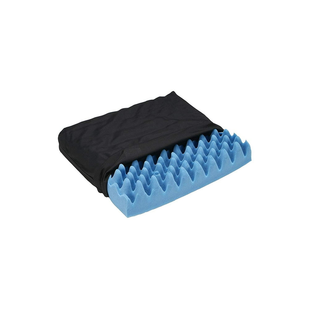 Hermell Convoluted Wheelchair Cushion, Egg Crate Foam, Removable Black