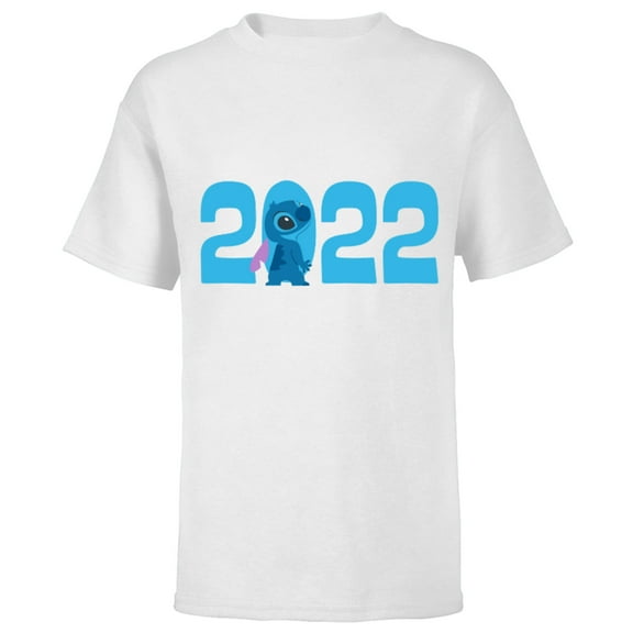 Disney Lilo and Stitch 2022 New Year’s Eve Standard - Short Sleeve T-Shirt for Kids – Customized-White