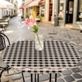 thumbnail image 4 of Western Texas Star Retro Fitted Tablecloth with Elastic Edged, Round Table Cloth for Dining Table, Country Vintage Black Beige Plaid Waterproof Oil Proof Table Cover for Indoor Outdoor 45"-54", 4 of 8