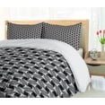thumbnail image 5 of Ambesonne Psychedelic Duvet Cover Sets, Fractal Grid Curved, 2-Queen, Black and White, 5 of 7