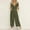Green, variant on Babysbule Womens Long Pants Jumpsuit Women's Fashionable V-neck Button Cut Open Back Casual Short Sleeved Trousers