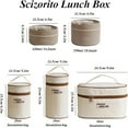 thumbnail image 4 of Vacuum Stainless Steel Leak Proof and Insulated Stainless Steel Three-Layer Lunch/Snack Box (with Insulation Bag), Suitable for Bringing Food to Office, Picnics (White, 35oz), 4 of 5