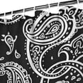 thumbnail image 3 of Black Paisley Pattern Shower Curtain 84"x72" ,Bathroom Decorative Shower Curtains Set with 12 Hooks,Modern Waterproof Washable Shower Curtain, 3 of 6