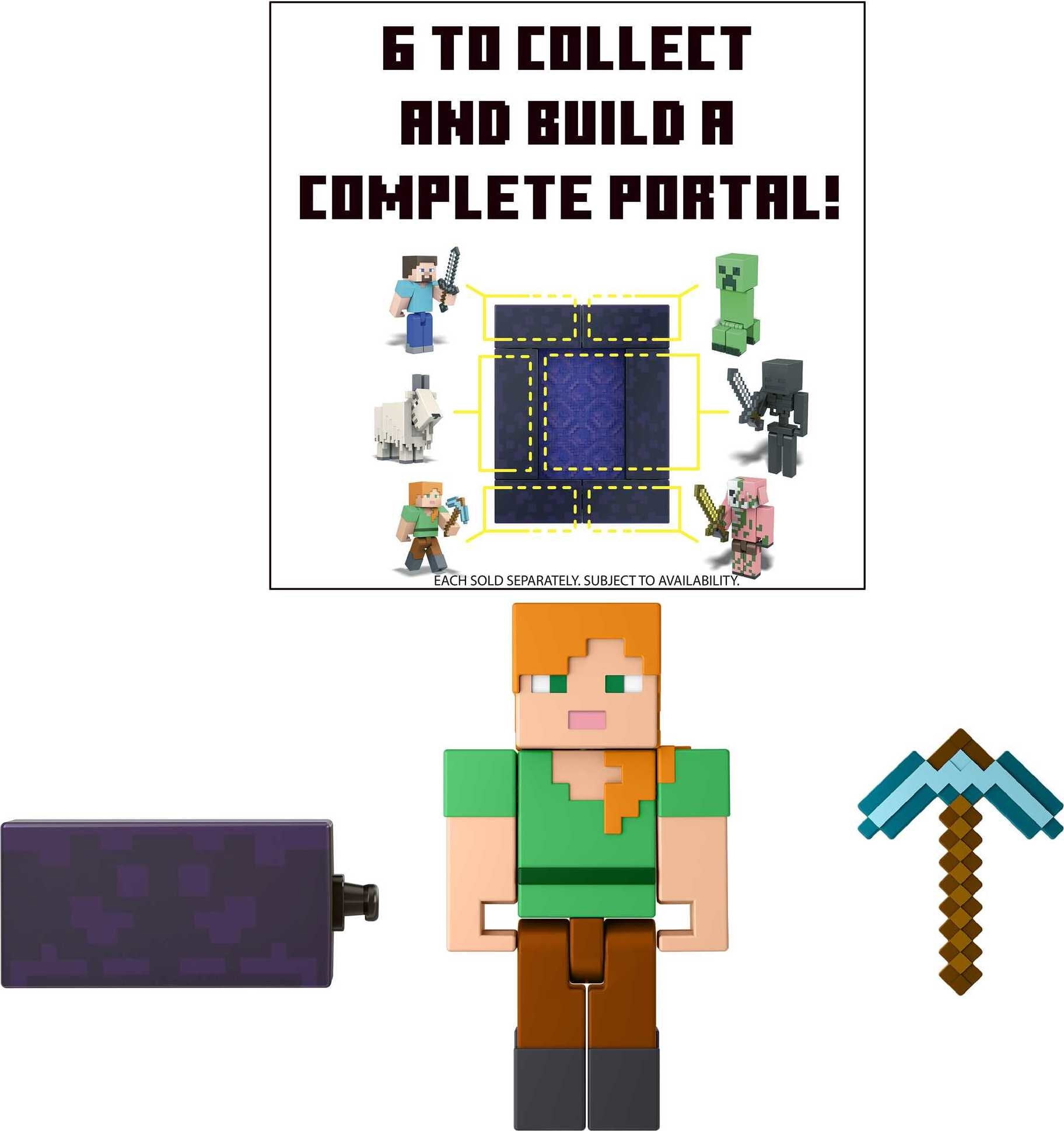 Minecraft Alex Build-A-Portal Figura– colecionável Figura e peça Build