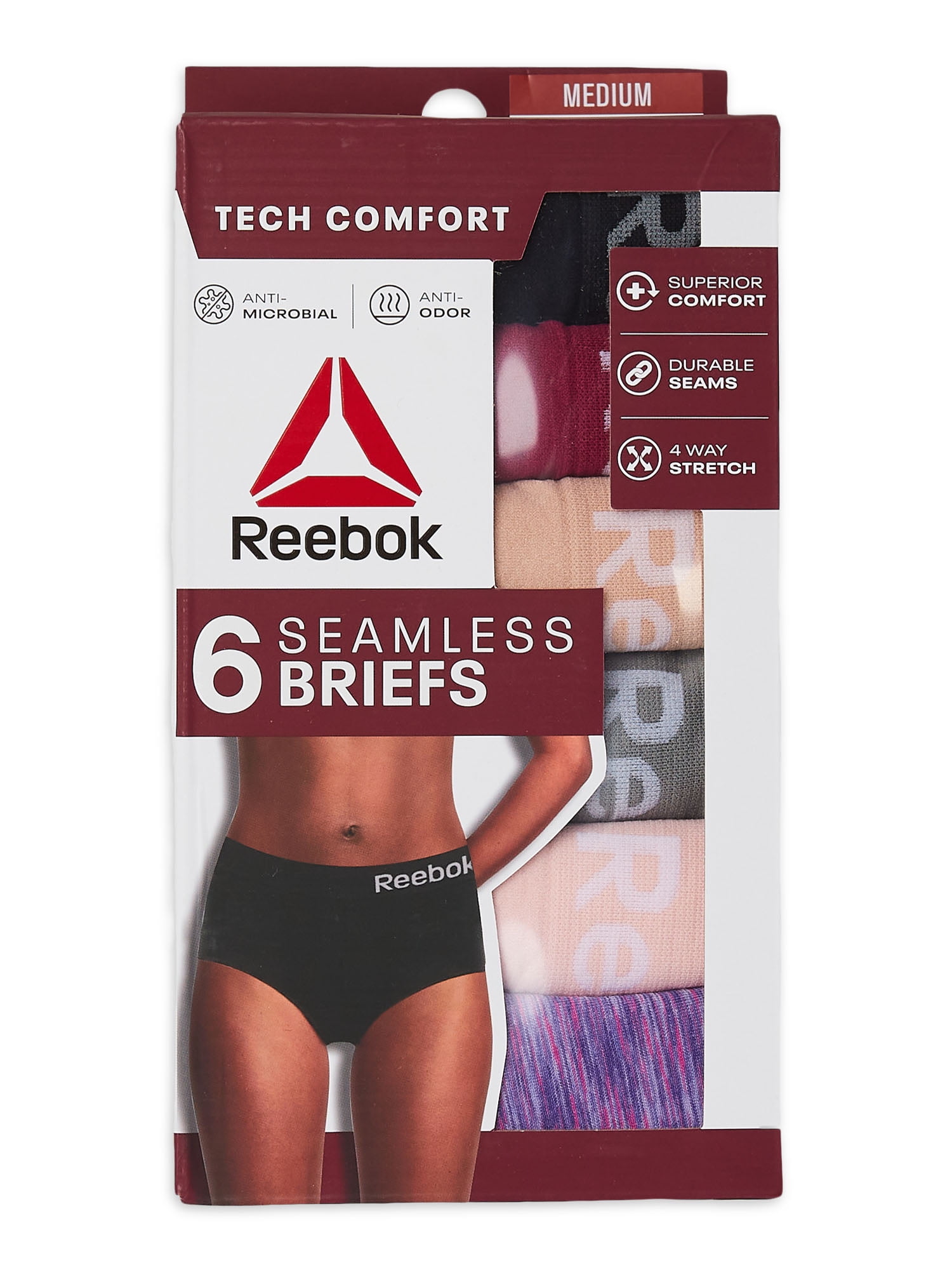 8 X Womens Reebok Sports Stretch Performance Seamless Underwear