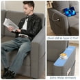 thumbnail image 5 of AODAILIHB 88" W Linen Fabric 3-Seat Sofa, Modern Love Seat Couch with 2 USB Charging Ports and Stowage Pocket, Upholstered Arm Sofa For Living Room, Office, Grey, 5 of 8